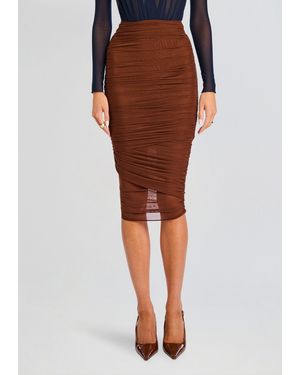 SER.O.YA Thessa Ruched Skirt - Red