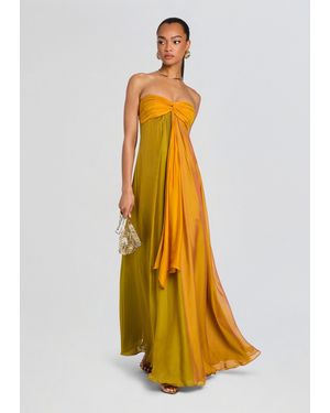 retroféte Lunaria Chiffon Dress - Metallic