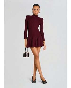 retroféte Sydonie Metallic Knit Dress - Red