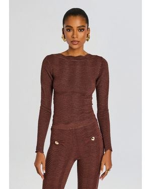 retroféte Galina Metallic Rib Knit Top - Purple
