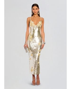 retroféte Ines Sequin Dress - White