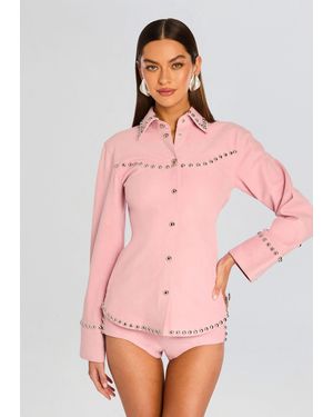 retroféte Palmira Suede Shirt - Pink