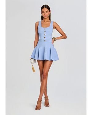 retroféte Brooke Metallic Bandage Knit Dress - Blue