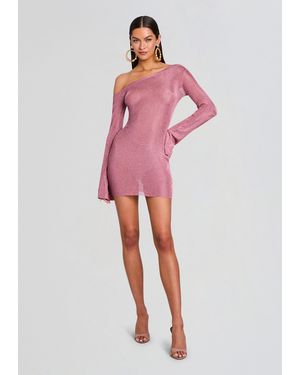 SER.O.YA Saddler Metallic Knit Mini Dress - Red