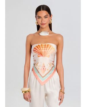 retroféte Alivia Silk Top - White