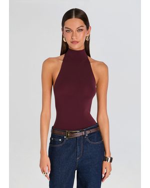 Commando Ballet Turtleneck Halter Bodysuit - Red