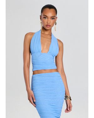 SER.O.YA Bimini Mesh Halter Top - Blue