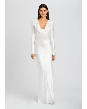 Sans Faff Anna Cowl Evening Dress - White