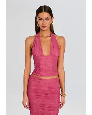 SER.O.YA Bimini Mesh Halter Top - Red