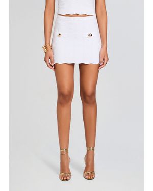 retroféte Mikayla Rib Knit Skirt - White