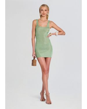 SER.O.YA Benni Metallic Knit Mini Dress - Green