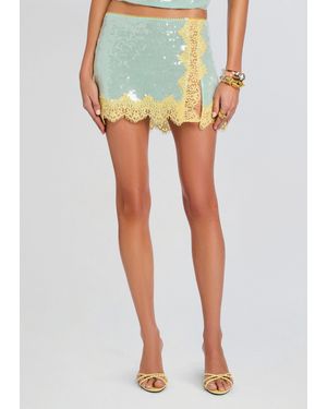 retroféte Morgen Sequin Skirt - Blue