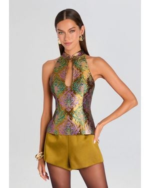 retroféte Moreno Brocade Top - Multicolor