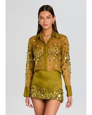 retroféte Quilly Embroidered Blouse - Yellow