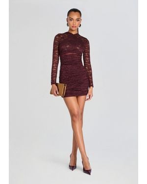 SER.O.YA Moxey Ruched Mini Dress - Red