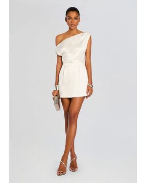 Sans Faff Ivy Satin Off The Shoulder Mini Dress - White