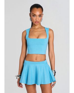 retroféte Amicie Metallic Bandage Knit Top - Blue