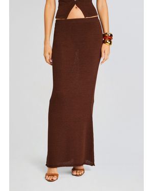 SER.O.YA Kora Knit Maxi Skirt - Brown