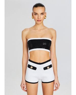 retroféte Paighton Embellished Knit Top - White