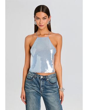 retroféte Norma Sequin Top - White