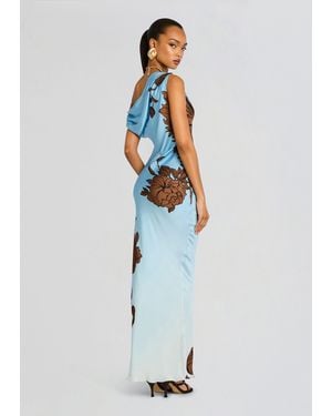 Rococo Sand Cady One Shoulder Maxi Dress - White