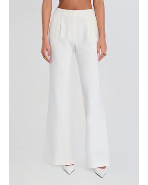 Sans Faff Pin Tuck Palazzo Pants - White