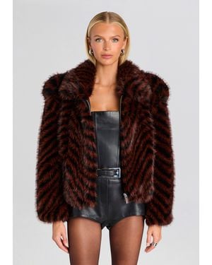 retroféte Segrid Faux Fur Bomber - Brown