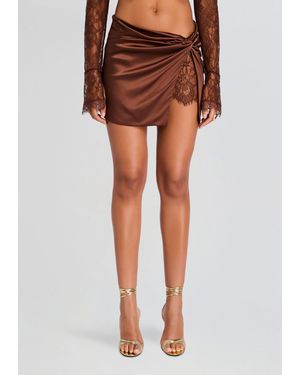 retroféte Reeve Silk Skirt - Brown