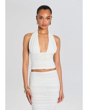 SER.O.YA Bimini Mesh Halter Top - White