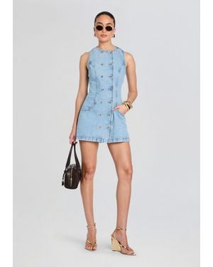 retroféte Hanna Denim Dress - Blue