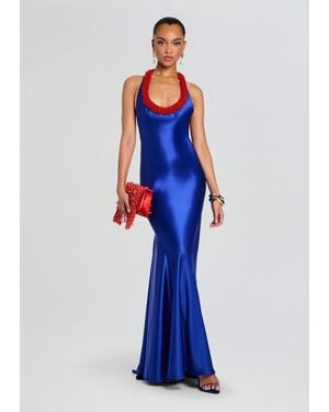 retroféte Aireliene Embroidered Dress - Blue