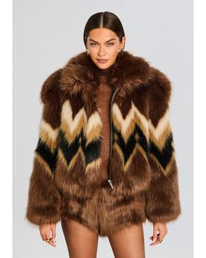 retroféte Ismay Faux Fur Bomber - Brown