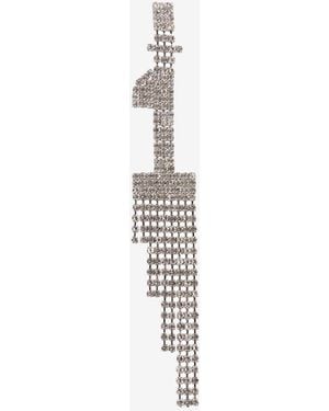 retroféte Number Rhinestone Earring - White