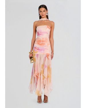 retroféte Teryn Silk Chiffon Dress - White