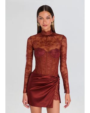 retroféte Valentina Lace Bodysuit - Red