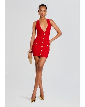retroféte Annina Metallic Knit Dress in Orange