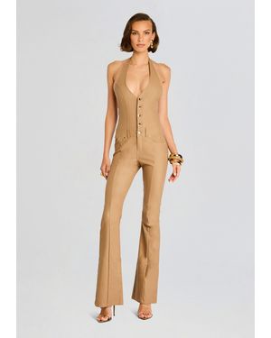 retroféte Cynthia Coated Denim Jumpsuit - White