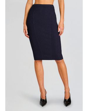 retroféte Sidra Metallic Knit Skirt - Blue