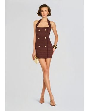 retrofte Brooke Metallic Bandage Knit Dress in Red | Lyst