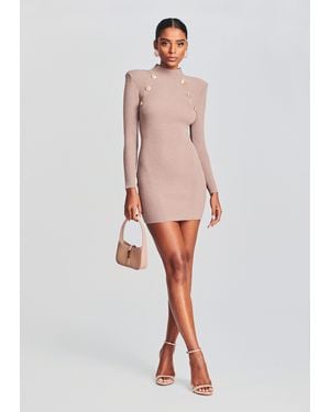 retroféte Aislinn Metallic Knit Dress - White