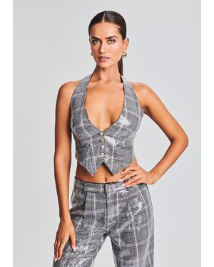 retroféte Haddy Sequin Vest - Gray