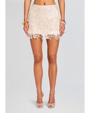 retroféte Talya Sequin Lace Skirt - White