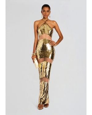 retroféte Kaeli Sequin Dress - White