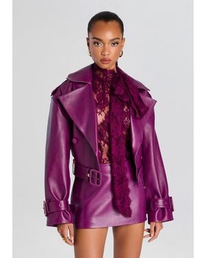 retroféte Malene Leather Jacket - Purple