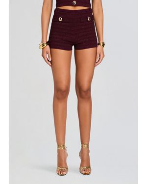 retroféte Sandra Metallic Bandage Knit Short - Red