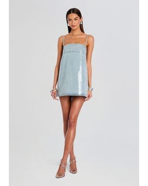 retroféte Nadiya Denim Dress - White