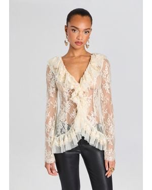 retroféte Mariposa Lace Blouse - Natural