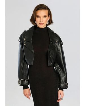 retroféte Victoria Leather Jacket - Black