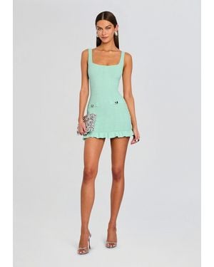 retroféte Loulou Metallic Rib Knit Dress - White