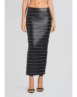 retroféte Whitley Embellished Leather Skirt - Black